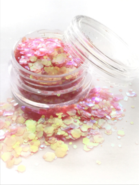 Glitters chuncks 1/2/3 mm Roze 1.4 iriserend