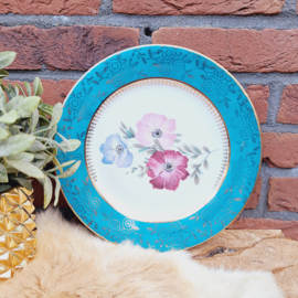 Vintage porseleinen bord  MZ 'bloemen'