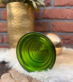 Vintage 'Roemer'(wijnglas) Groen/'Goud', handgeblazen, H 15 cm