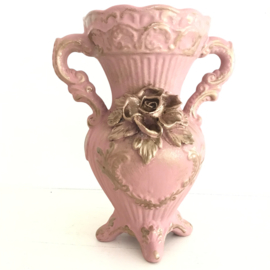 Vintage Capodimonte vaas roos, gerestyled