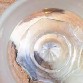 Vintage grote glazen snoeppot/ voorraadpot/ stopfles, H 30 cm