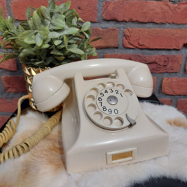 Vintage witte bakelieten telefoon van de PTT