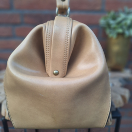 Vintage kunstlederen 'dokters'(weekend) tas, naturel
