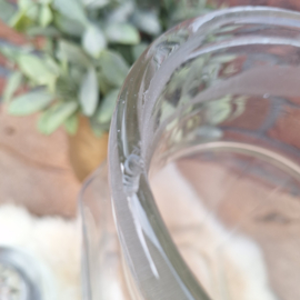 Vintage grote glazen snoeppot/ voorraadpot/ stopfles, H 30 cm