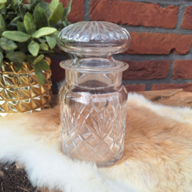 Vintage 'kristal' geslepen glazen stopfles/pot