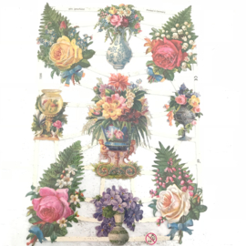 Poezie plaatjes  bloemen boekketten nr. 7266