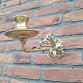 Vintage messing koperen 'Jugenstil/ Art Nouveau' muur kandelaar