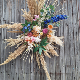 Te huur: Pampasboeket in combi met kunstbloemen of échte bloemen