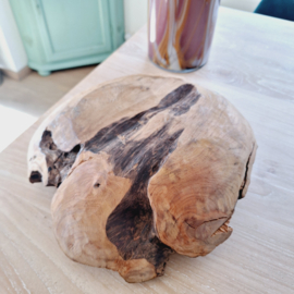 Robuuste teak houten schaal