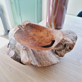 Robuuste teak houten schaal