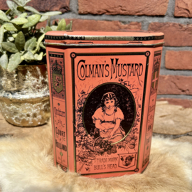 Vintage 'Colman's Mustard' blik zalmroze/ goud