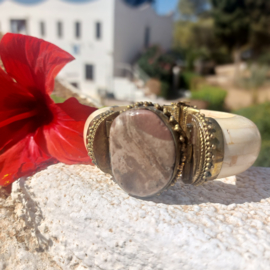 Vintage Tribal armband glad been/ Jasper steen, India nr. 11