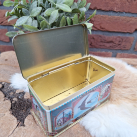 Vintage blik  'Säkerhets tändstickor' oftewel Zwaluw lucifers, blauw