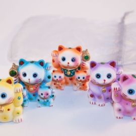 Gelukskat( Maneki Neko) set van 5