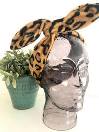 Haarband met ijzerdraad "uit eigen atelier", fluweel panter