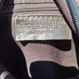 Ibiza tas van leder met franje, koperglans
