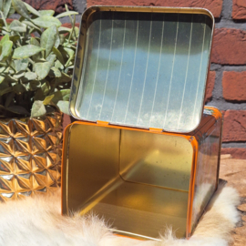Vintage opberg blik  'de Gruyter' Koffie Oranje