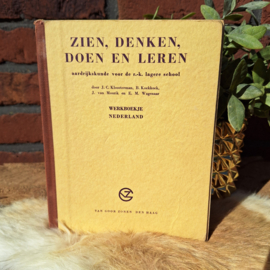 Vintage werkboekje 'Zien denken doen en leren;  Aardrijkskunde
