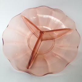 Vintage glazen bonbon schaal persglas uit jaren '50 nr. 1