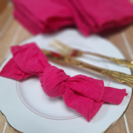 Te huur:  Stoffen servetten fuchsia roze