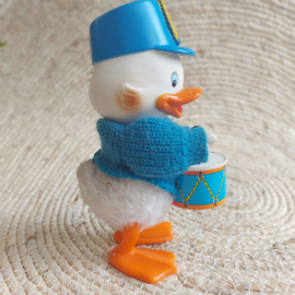 Vintage wind up rubber duck trommelaar