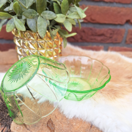 Vintage schaaltjes(2x) in groene kleur