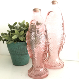 Fles met kurk in vorm van een vis, H 26,5 , roze