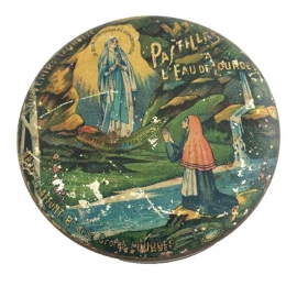 Vintage blik "Pastilles a Leau de Lourdes"