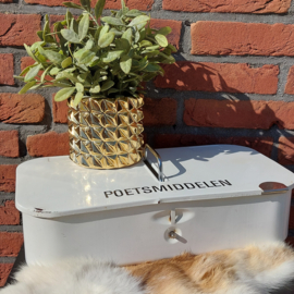 Vintage "Poetsmiddelen" box roomwit