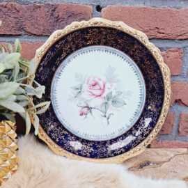 Vintage porseleinen bord  Limoges France 'roos'