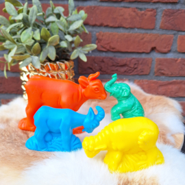 Vintage holle plastic dieren van 'Herbart' ( 4 stuks)