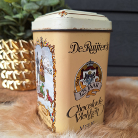 Vintage blik 'De Ruijter' chocolade vlokken puur
