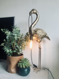 Flamingo lamp goud en zwart