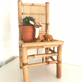 Vintage bamboe/ rotan stoeltje c.q. plantentafel