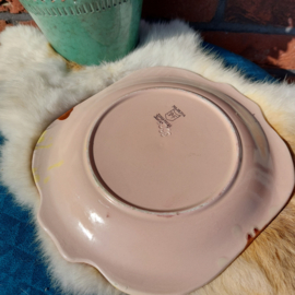 Vintage bord 'Majolica Schramberg' , Art decó, handpainted