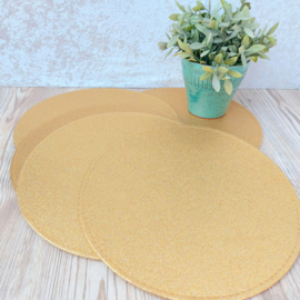 Te huur:   placemats/ onderzetters goud glitter( 4 stuks)