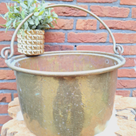 Antieke grote koperen heksenketel, rond 1900, Ø 40 cm