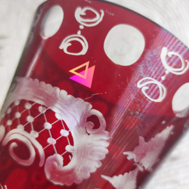 Vintage Egermann "Ruby Red Bohemian" Tjechische glazen vaas, Jaren '20