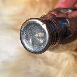 Vintage metalen container met schroefdop én druksluiting 'Mignon"