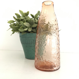 Vintage glazen vaas zacht roze, persglas uit jaren '50, nr. 17