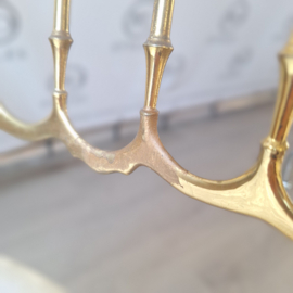Vintage brass chiavari stoeltje goud/ offwhite, Jaren '50
