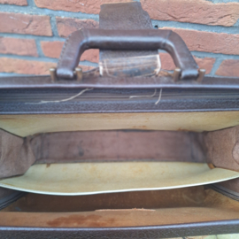 Antieke lederen dokterstas, donkerbruin, Jaren '50/'60