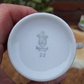 Set van 3 vintage kop en schotels 34, Rheinphalz Hartporzellan, 70's