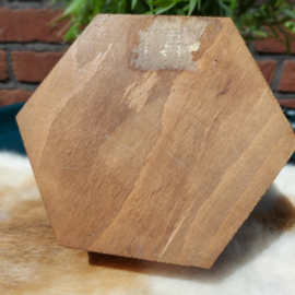 Vintage set van 3 houten hexagon( 6 hoekig) doosjes