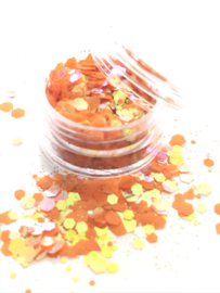 Glitters chunks 1/2/3 mm Orange 12 iriserend
