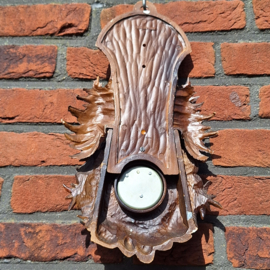 Vintage kunststof barometer met edelhert en edelweis