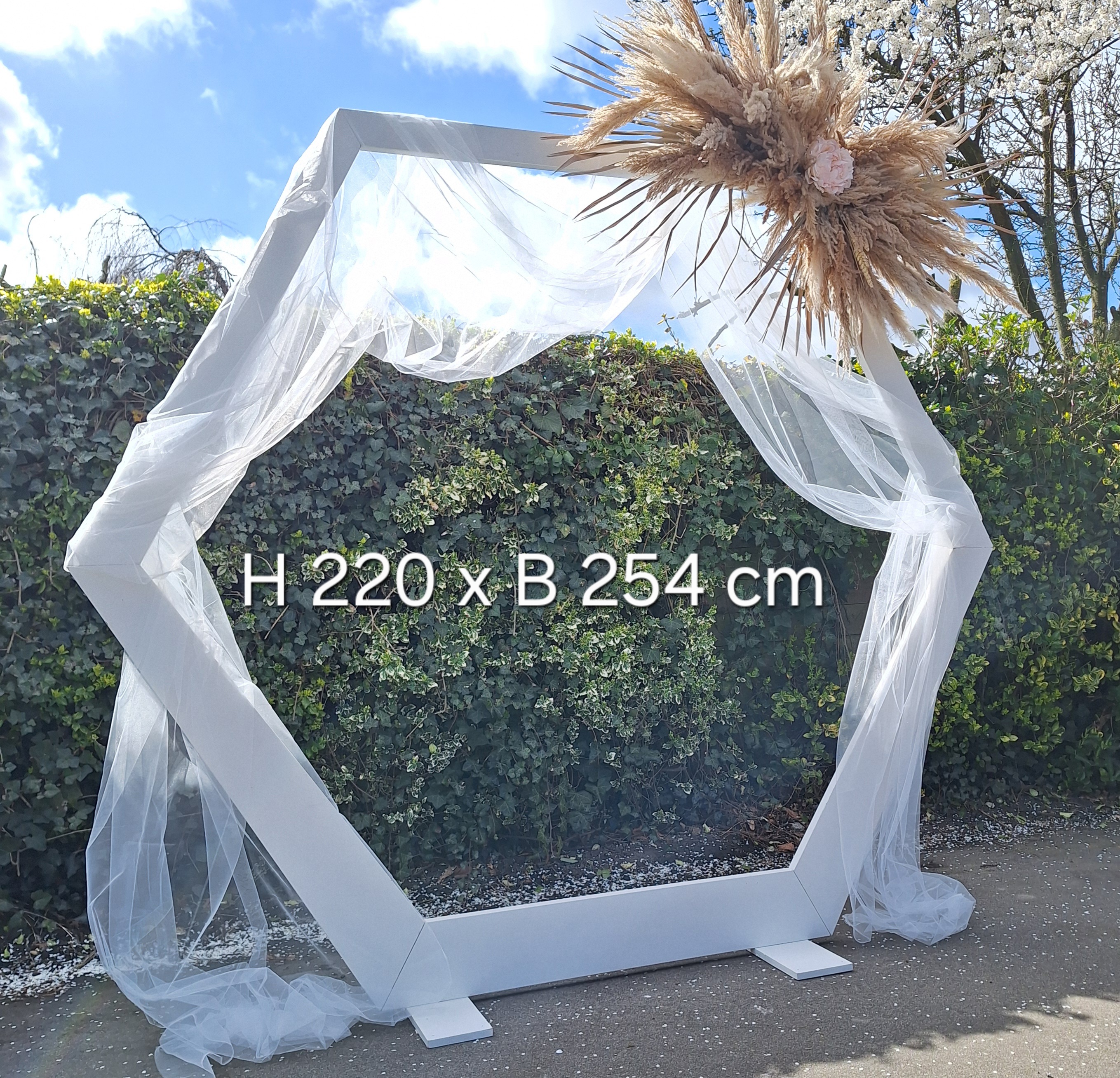 Backdrop 'Hexagon' hout wit