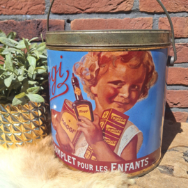 Vintage blik rond van Maggi met Frans decor
