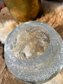 Vintage glazen presse papier/ olie lamp pf voor geurstokjes  'Bubbles'