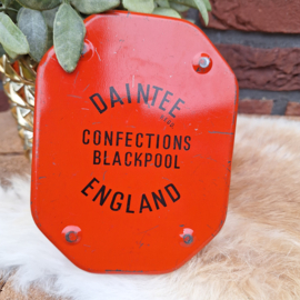 Vintage blikje met afbeelding van een stel Cocker Spaniel puppies